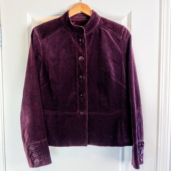 Prize Purple Cotton Velvet Jacket - Picture 1 of 7